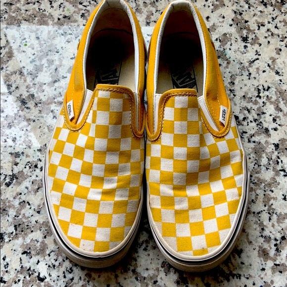 Vans Shoes - Yellow Checkered Vans☀️